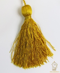 Кисть декоративная, золото, длина 9 см, полиэстер