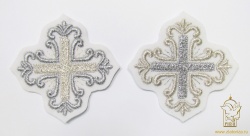 Крест 4 ПОКРОВСКИЙ W 108, белый с серебром,6-7 см светлым/темным