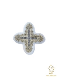 Крест 4 УЗОР, белый с серебром, 6-7 см