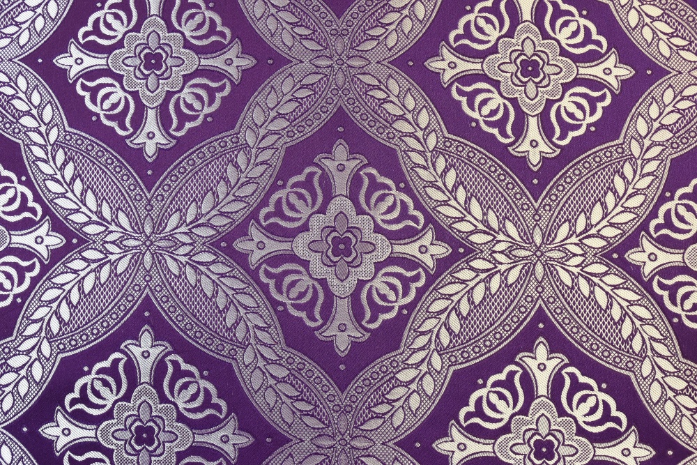 Шелк ХОЛКИДОН, фиолетовый с серебром 165 см