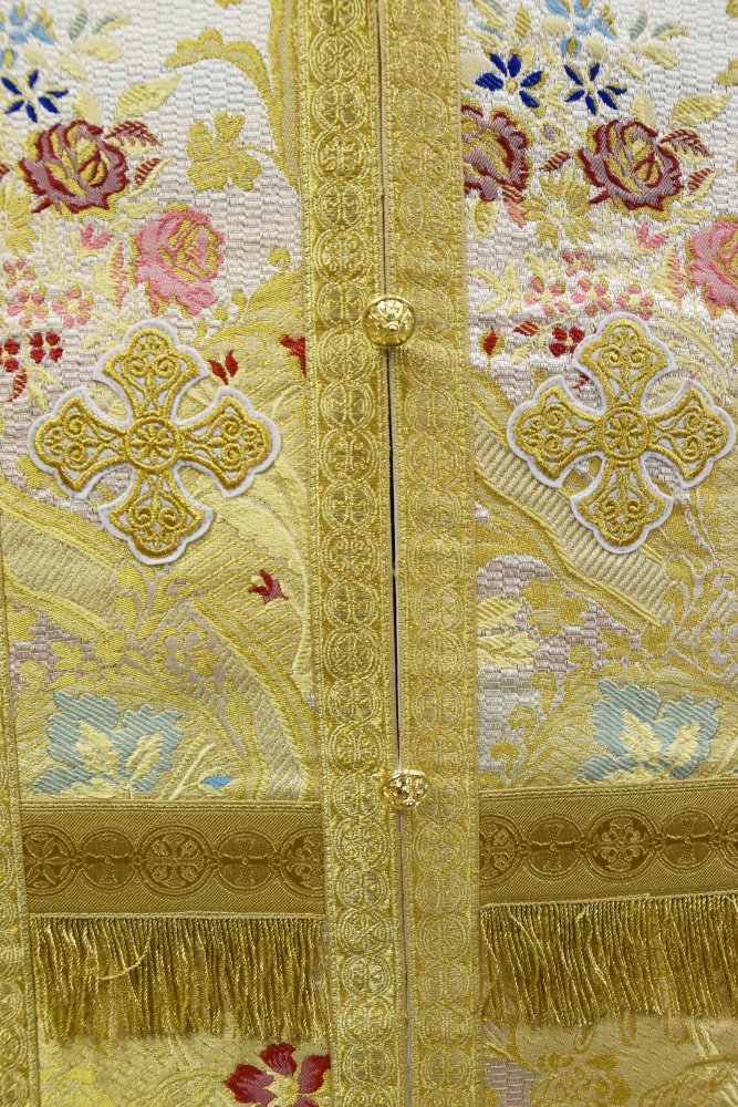 Епитрахиль + поручи, белый с золотом, парча