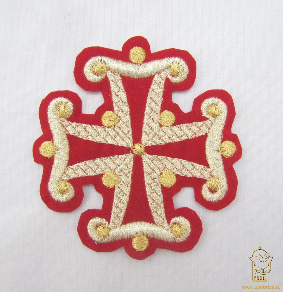 Крест 2 КАППАДОКИЯ, красный с золотом, 10-12 см