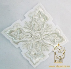 Крест 3 ПЕРЕЗВОН, белый с серебром,8-9 см