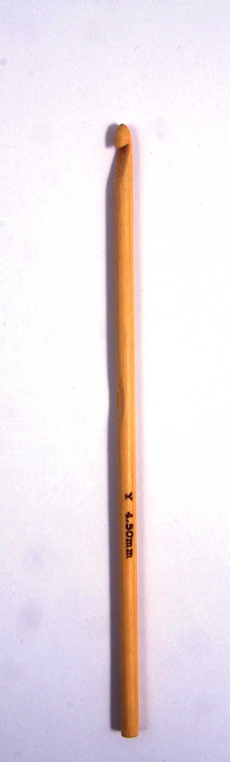 Крючок вязальный диаметр 4,5 мм, бамбук, 15 см