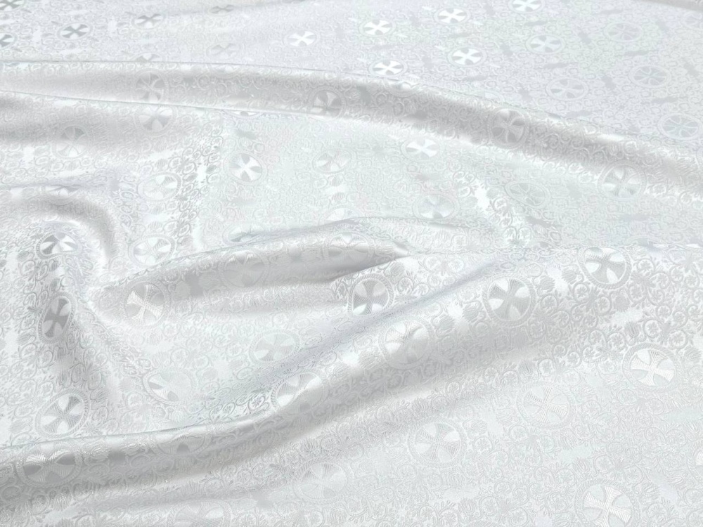 Шелк АЛАНЬЯ малая, белый с серебром, шир. 165 см