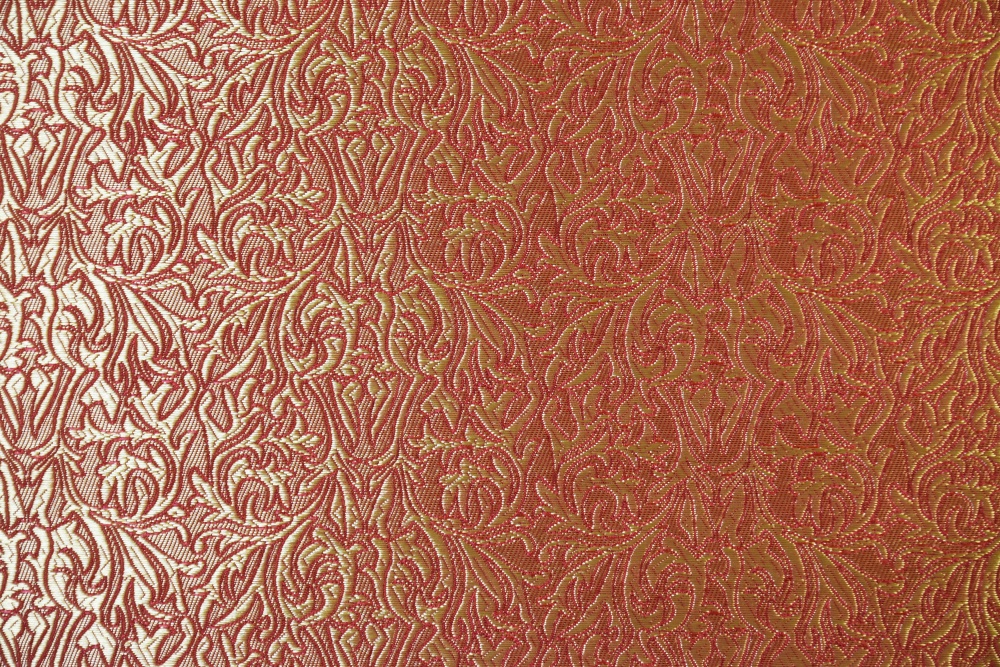 Шелк СМИРНА, красный с золотом, шир. 160 см