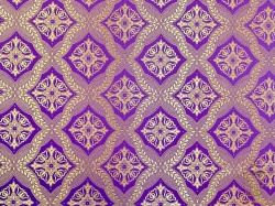 Шелк ХОЛКИДОН, фиолетовый с золотом 165 см