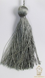 Кисть серебро (темное) 9 см, полиэстер, МТ