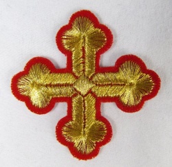 Крест 5, красный с золотом, 4-5 см