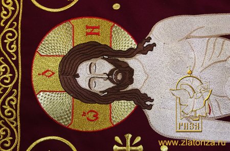 Плащаница Спаситель, 115х75, габардин вышитая