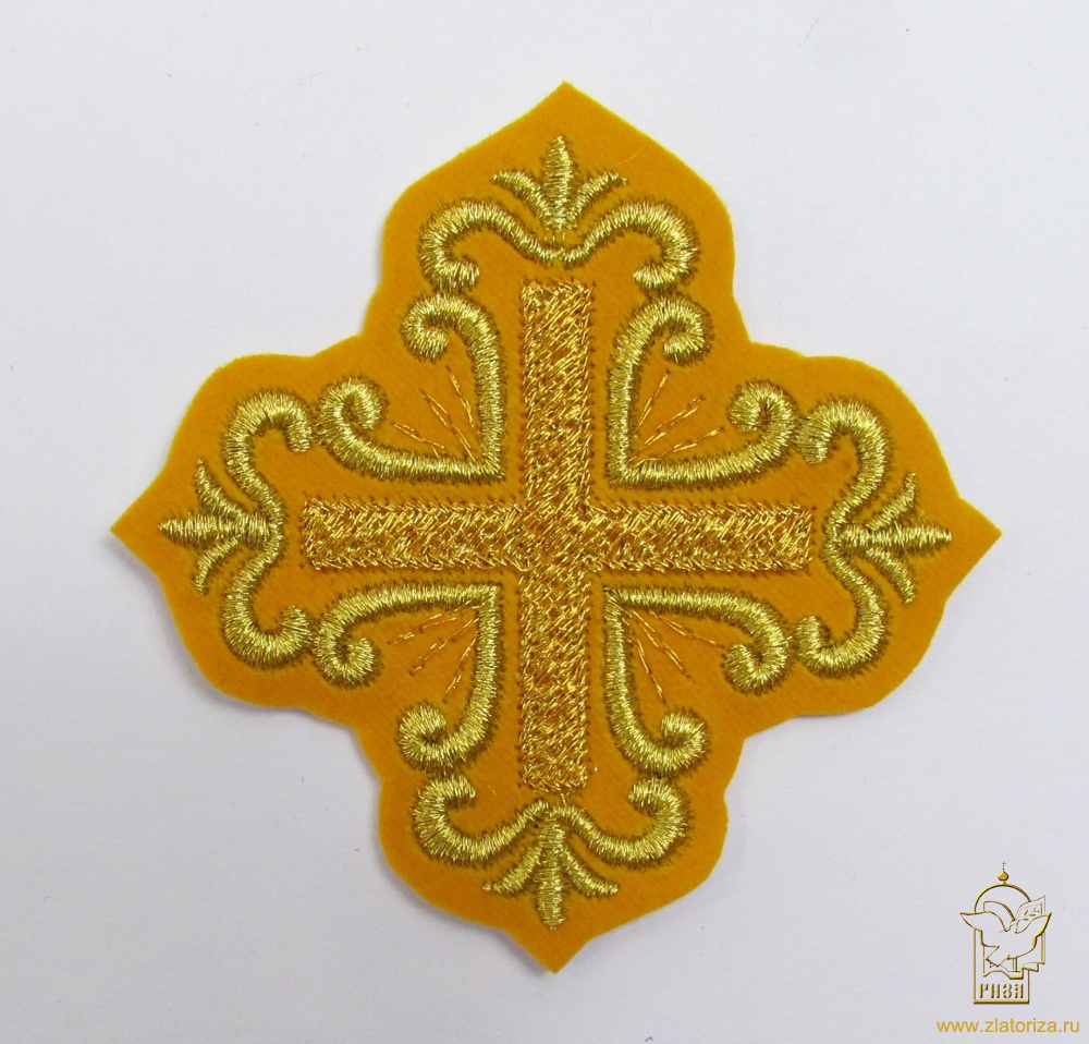 Крест 3 ПОКРОВСКИЙ желтый с золотом,8-9 см