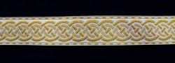 Галун ПЛЕТЕНКА, белый с золотом, шир. 4 см, ФР