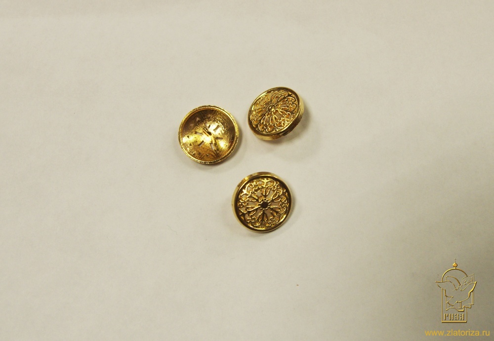 Пуговицы ЦЕРКОВНЫЕ, золото, металл 15 мм