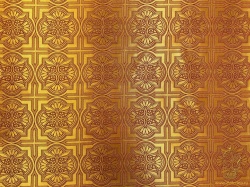 Парча ЦАРЬ-ГРАД, золотая с красным, шир. 150 см, Рахманово