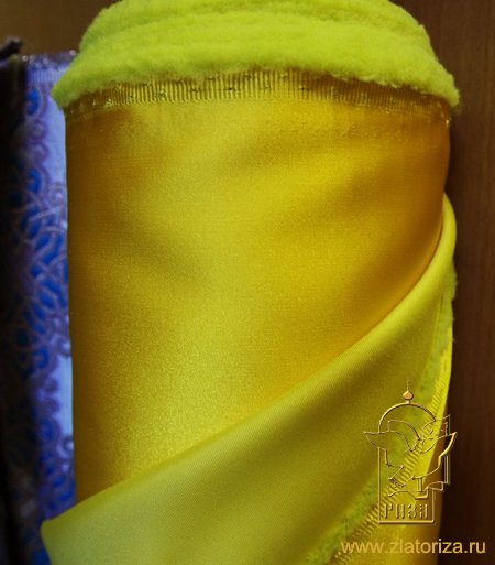 Шелк САТИН для вышивки, желтый с золотом, шир. 165 см