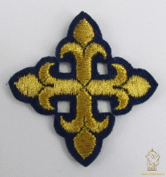 Крест 4 КАПЛЕВИДНЫЙ, синий с золотом,6-7 см