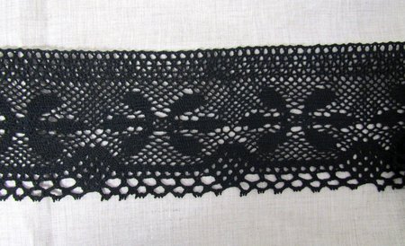 Кружево 140, плетеное черное, шир. 11 см