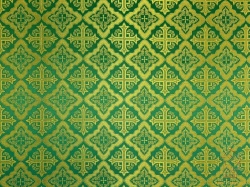 Парча ЛАДОГА, зеленая с золотом, шир. 150 см, Рахманово