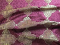 Парча КОЛОМНА, бордо с золотом, шир. 150 см, Рахманово