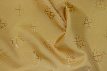 Подкладочная, жаккард церковный, горчица, 150 см. , вискоза