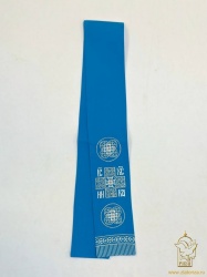 Закладка вышитая, голубая с серебром, шир. 10 см