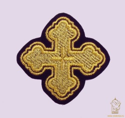 Крест 3 СТАРОРУССКИЙ, фиолетовый с золотом,8-9 см