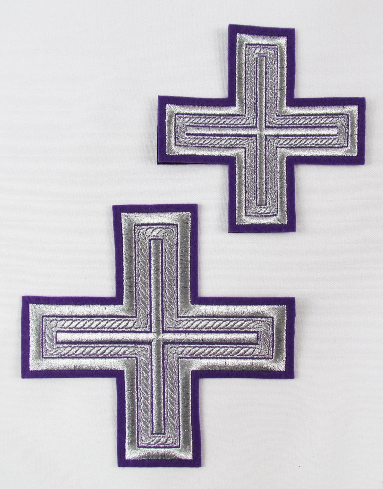 Набор крестов, иерейский, АНДРЕЕВСКИЙ, фиолетовый с серебром, 14 шт