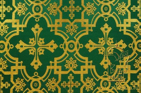 Парча ИЕРУСАЛИМ, зеленая с золотом, шир. 150 см