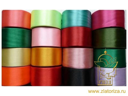 Лента атласная 4 см, цвет - микс