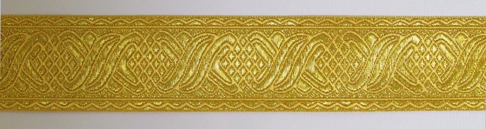 Галун КОСИЧКА, желтый с золотом, шир. 4 см, РА