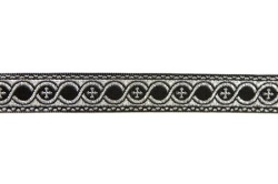 Галун ГОРОХ, черный с серебром, шир. 1,5 см, ФР