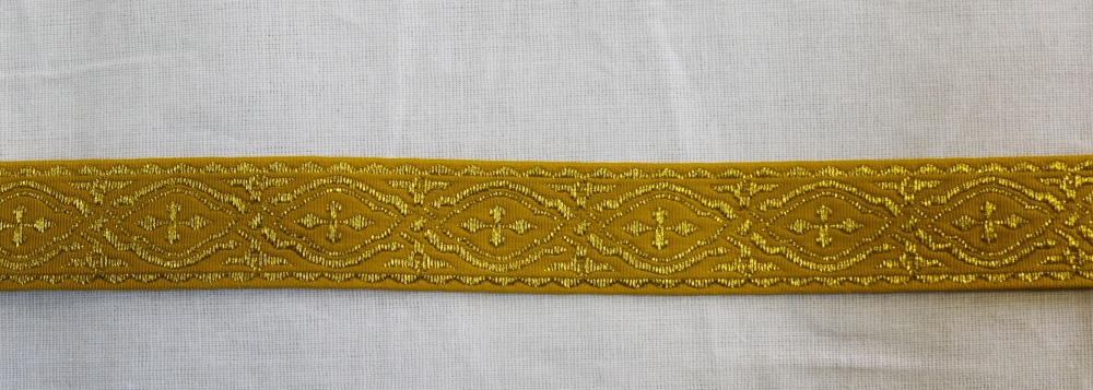 Галун ЛАВРА, горчица с золотом, шир. 2,2 см, МДК