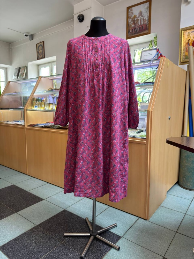 Платье женское СД, хлопок, клетка/цветочек. Цвета