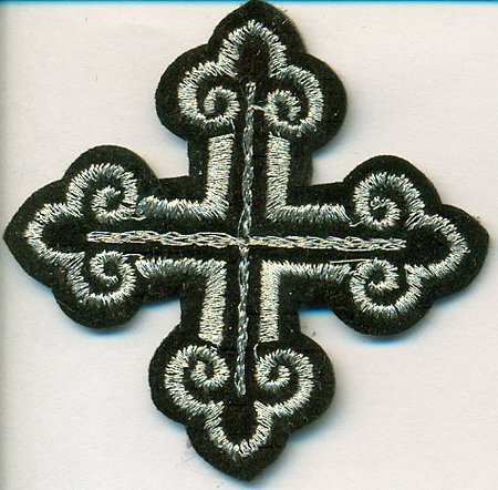 Крест 4 КАШТАН черный с серебром,6-7 см