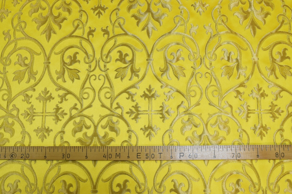 Парча СВЯТОГОРСКАЯ, желтая с золотом, шир. 165 см