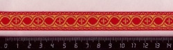 Галун ГОРОХ, красный с золотом, шир. 1,5 см, ФР