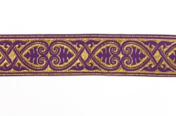 Галун АФИНЫ, фиолетовый с золотом, шир. 4 см, ФР
