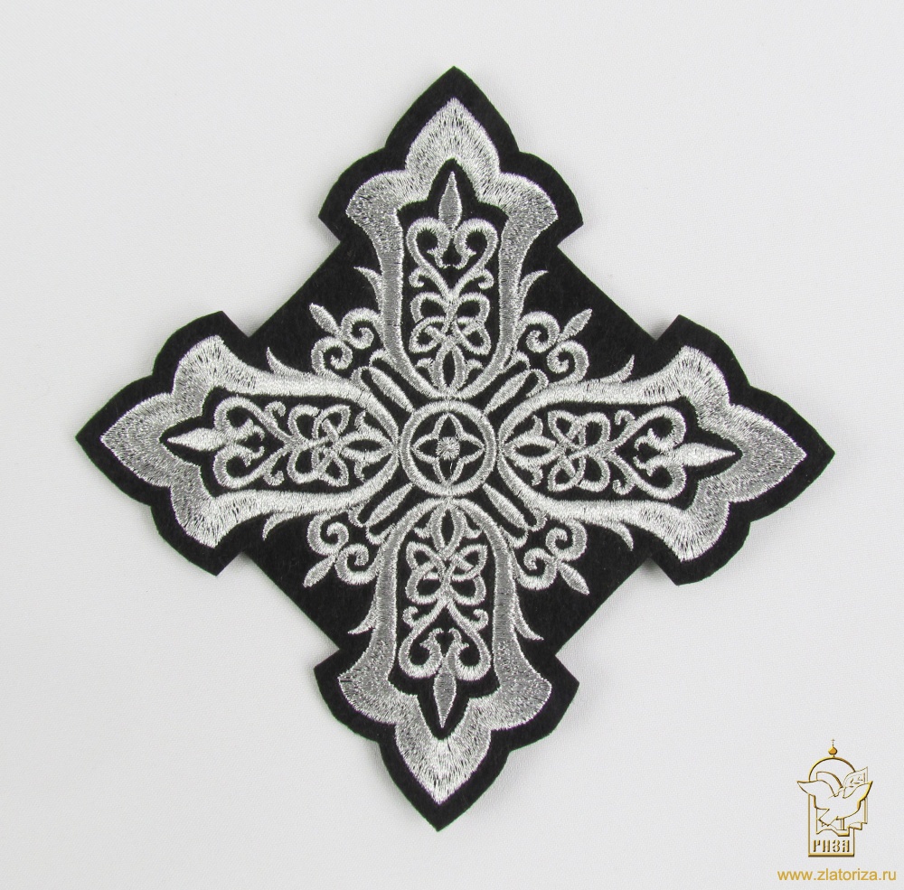 Крест 1 ВИЗАНТИЯ черный с серебром,14,5 -16 см