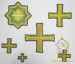 Набор крестов, иерейский, ОМОФОРНЫЙ, синий с золотом, 14 шт, арт. 22223 Набор крестов, иерейский, ОМОФОРНЫЙ, синий с золотом, 14 шт, арт. 22223