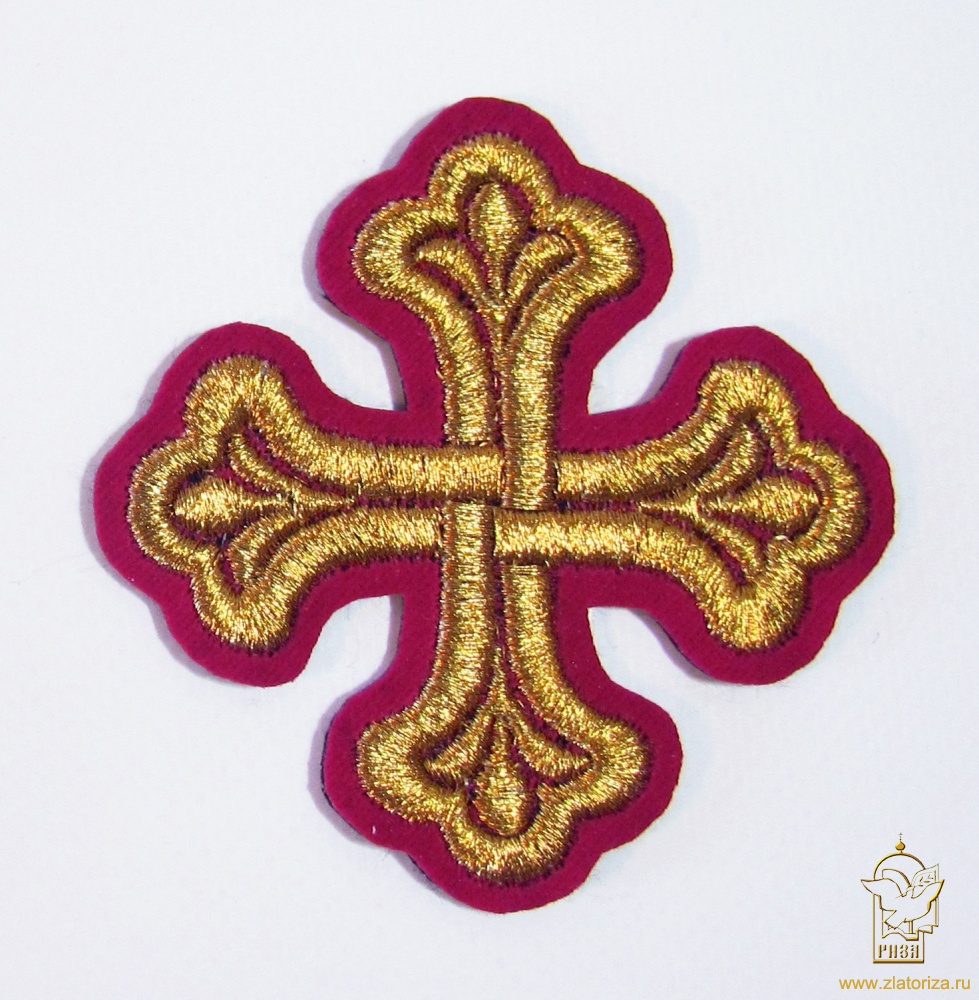 Крест 3 ЛУКОШКО, красный с золотом,8-9 см