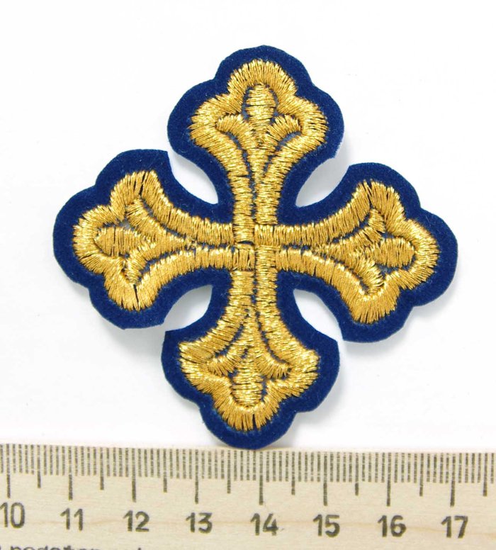 Крест 4 ЛУКОШКО синий с золотом,6-7 см