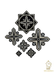 Набор крестов, иерейский, СЕВЕР, черный с серебром, 14 шт