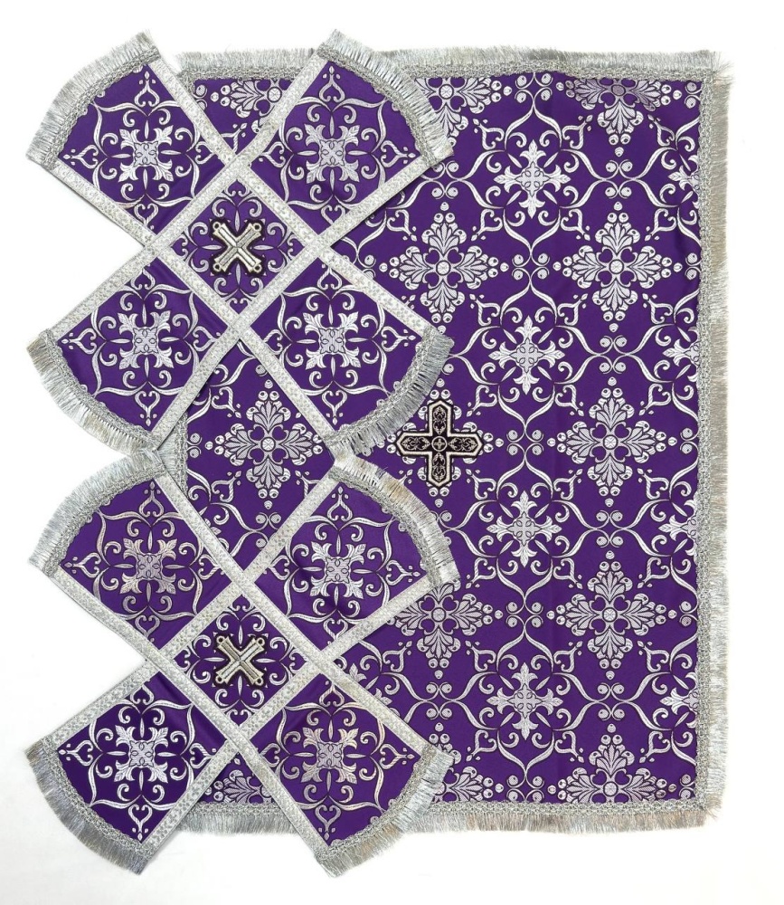 Покровцы шелк, фиолетовые серебро