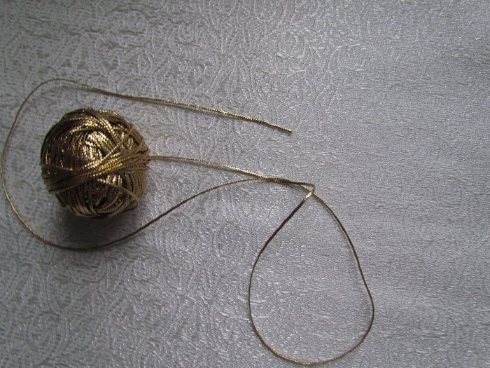 Шнур отделочный 1 мм, золотой, плоский, с2736, р5888, 50 м