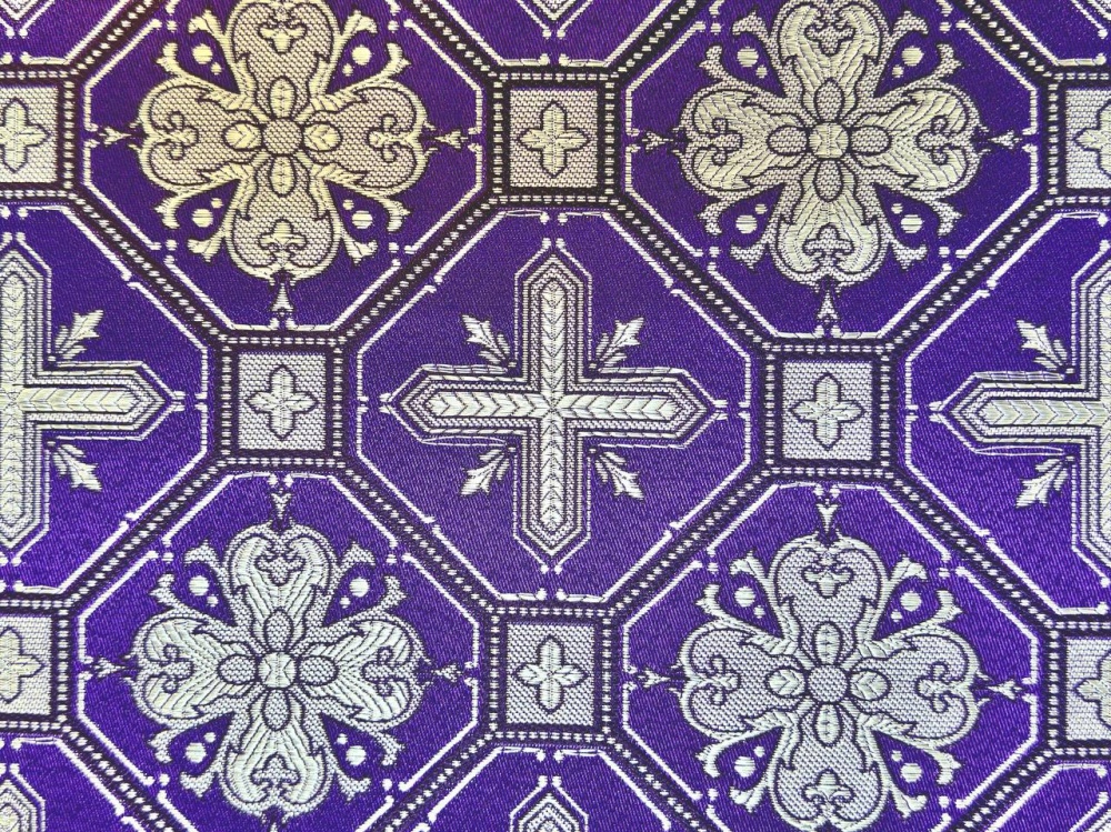 Шелк СВЕТЛАНА, фиолетовый с серебром, шир. 150 см, Рахманово