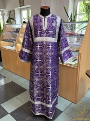 Стихарь алтарный, шелк, фиолетовый с серебром. Стихарь алтарный, шелк, фиолетовый с серебром.