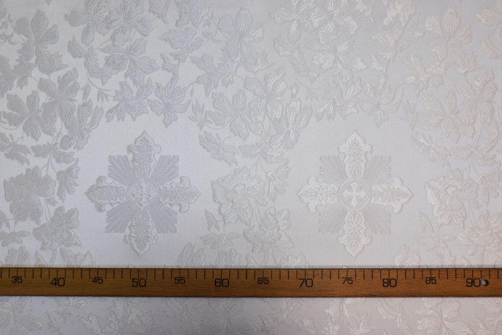 Шелк АЛЕКСАНДРИЯ белый с серебром, шир. 165 см