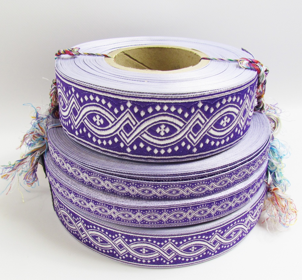 Галун КОСТРОМА, фиолетовый с серебром, шир. 1,8 см, РА