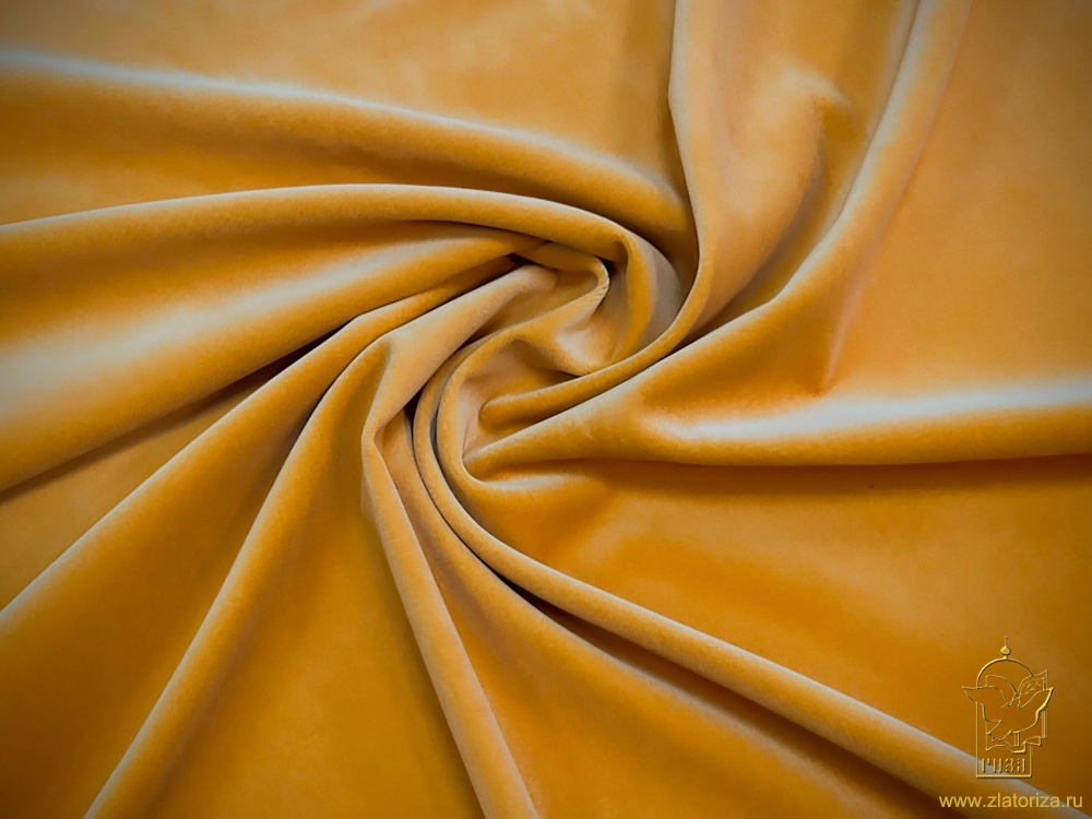 Бархат желтый, х/б, шир. 150 см