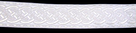 Галун ПЛЕТЕНКА, белый со светлым серебром, шир. 4 см, ФР
